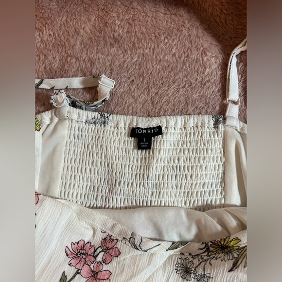 NWOT TORRID Ivory Floral Gauze Maxi Dress Hippy Garden 1X - Picture 6 of 8